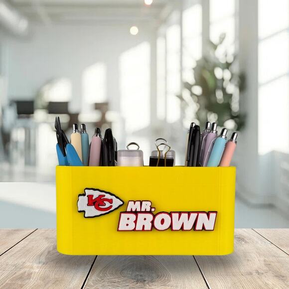 Personalized Kansas City Chiefs Desk Organizer, Chiefs Gift, Chiefs Office Decor - Picture 2 of 10